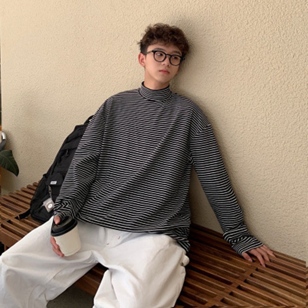 Half Turtleneck Striped - Long Sleeve Shirts
