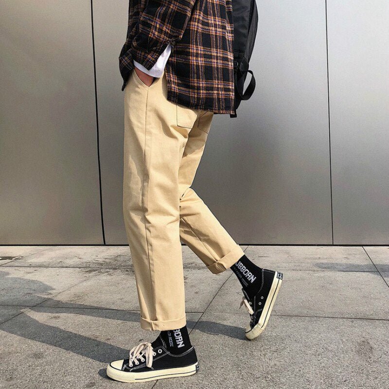 Straight Drawstring Chino Pants - Pants