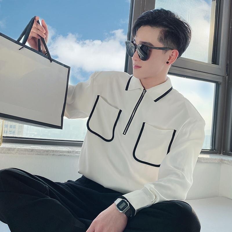Twill Double-headed Long Sleeved Shirt - Shirts