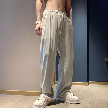 High Street Casual Trousers Spring And Autumn Loose Straight Sweatpants
