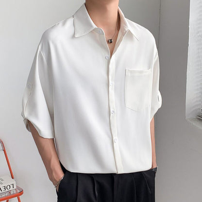 Button Down Shirt Japanese Style (Short Sleeve) - Mens Shirts